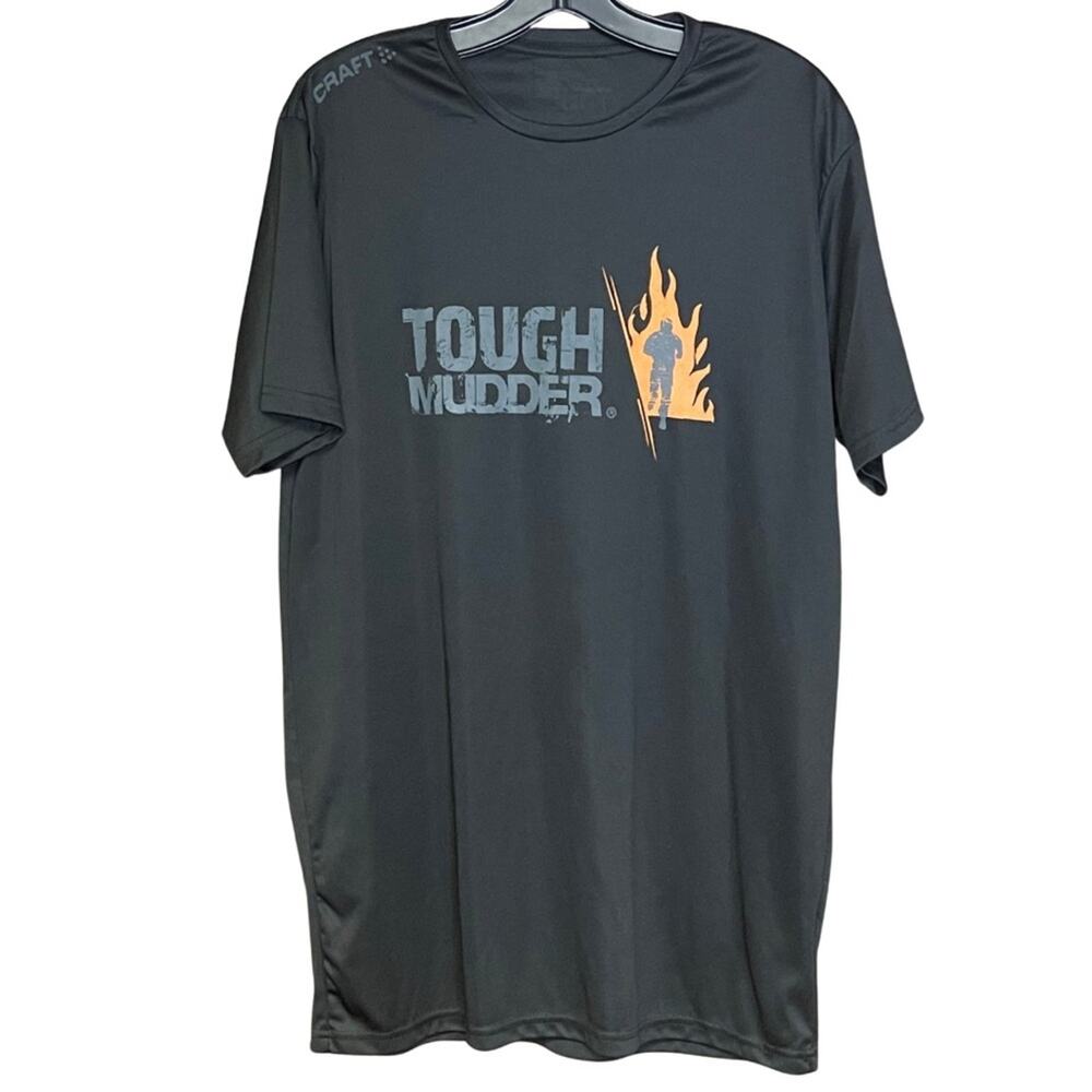Tough Mudder finisher tee tshirt black orange lightweight unisex size large